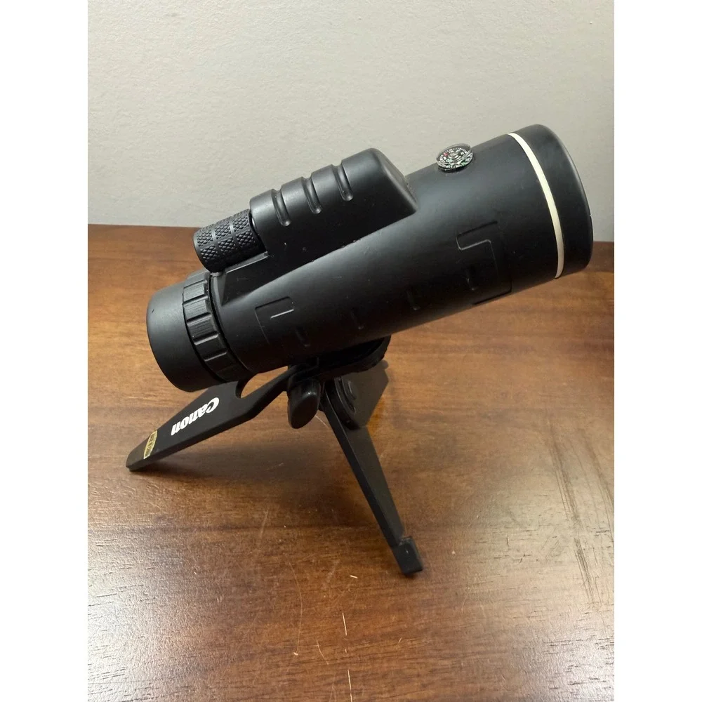 40x60 HD Monocular Telescope Black with Compass and Canon Mini Tripod Stand